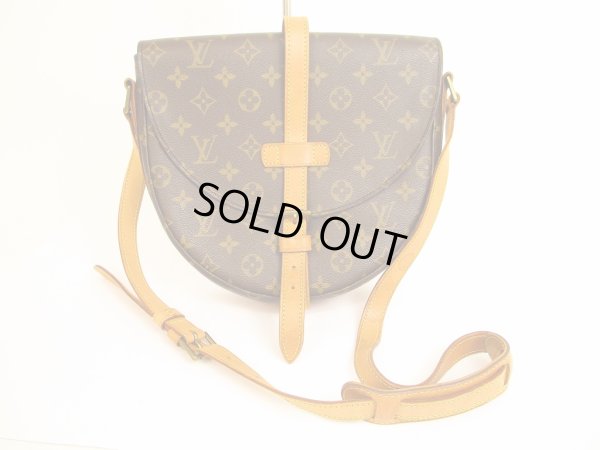 Photo1: LOUIS VUITTON Monogram Leather Brown Cross-body Bag Chantilly GM #4796