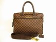 Photo1: LOUIS VUITTON Damier Leather Brown Business Case Hand Bag Purse Icare #4799 (1)