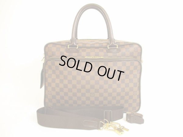 Photo1: LOUIS VUITTON Damier Leather Brown Business Case Hand Bag Purse Icare #4799