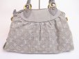 Photo2: LOUIS VUITTON Monogram Denim Gray Hand Bag w/Strap Neo Cabby MM #4805 (2)