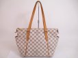 Photo1: LOUIS VUITTON Azur Leather White Tote&Shoppers Bag Totally PM #4814 (1)