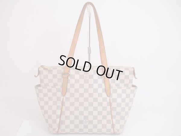 Photo1: LOUIS VUITTON Azur Leather White Tote&Shoppers Bag Totally PM #4814