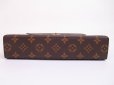 Photo5: LOUIS VUITTON Monogram Leather Brown Hand Bag Purse Malesherbes #4816