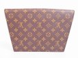 Photo2: LOUIS VUITTON Special Order Monogram Leather Brown Clutch Bag Purse Trapeze #4821 (2)