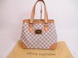 Photo1: LOUIS VUITTON Azur Leather White Tote Bag Purse Hampstead MM #4826 (1)