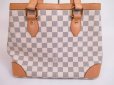 Photo2: LOUIS VUITTON Azur Leather White Tote Bag Purse Hampstead MM #4826 (2)