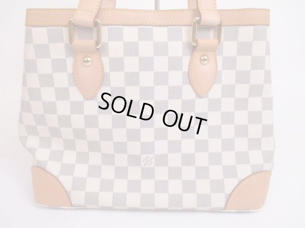 Photo2: LOUIS VUITTON Azur Leather White Tote Bag Purse Hampstead MM #4826