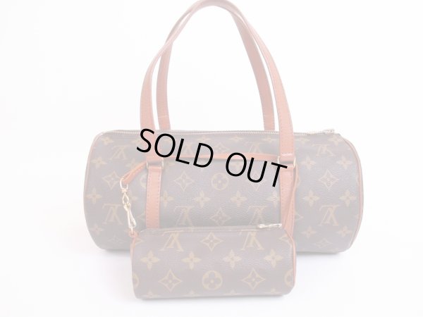 Photo1: LOUIS VUITTON Monogram Leather Brown Hand Bag Papillon 30 w/Pouch #3836