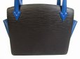 Photo2: LOUIS VUITTON Epi Leather Black & Blue Hand Bag Purse Varenne #4865 (2)