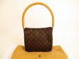 Photo1: LOUIS VUITTON Monogram Leather Brown Shoulder Bag Looping MM #4866 (1)