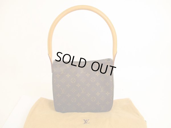 Photo1: LOUIS VUITTON Monogram Leather Brown Shoulder Bag Looping MM #4866