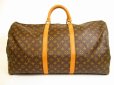 Photo1: LOUIS VUITTON Monogram Leather Brown Duffle&Gym Bag Keepall 60 #4870 (1)