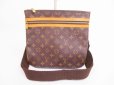 Photo1: LOUIS VUITTON Monogram Leather Brown Cross-body Bag Pohette Bosphore #4880 (1)