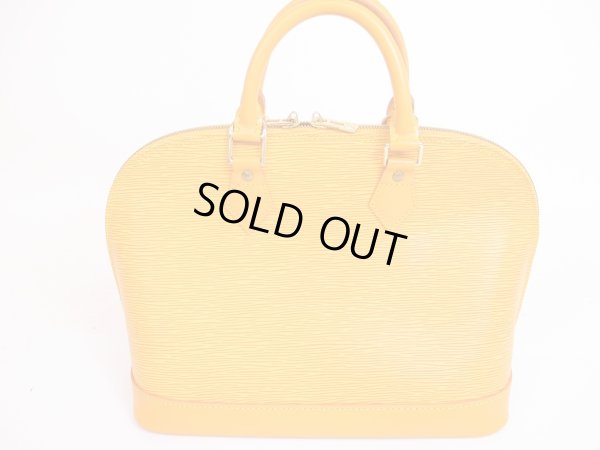 Photo2: LOUIS VUITTON Epi Leather Yellow Hand Bag Purse Alma #4881