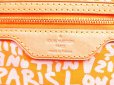 Photo10: LOUIS VUITTON Graffiti Monogram Leather Orenge Tote Bag Neverfull #4884