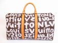 Photo1: LOUIS VUITTON Monogram Leather Graffiti White Boston Bag Keepall 50 #4885 (1)