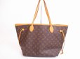 Photo1: LOUIS VUITTON Monogram Leather Brown Tote&Shoppers Bag Neverfull MM #4890 (1)