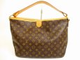 Photo1: LOUIS VUITTON Monogram Leather Brown Shoulder Bag Hobo Delightful PM #4895 (1)