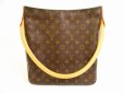 Photo1: LOUIS VUITTON Monogram Leather Brown Shoulder Bag Purse Looping GM #4896 (1)