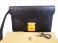 Photo1: LOUIS VUITTON Epi Leather Blacks Clutch Bag Sellier Dragonne #4897 (1)