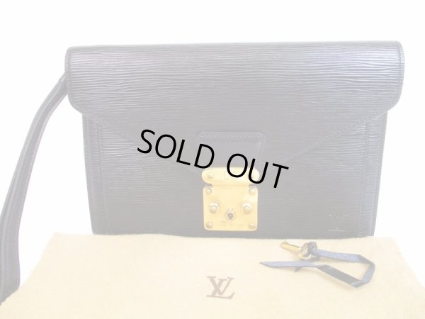 Photo1: LOUIS VUITTON Epi Leather Blacks Clutch Bag Sellier Dragonne #4897