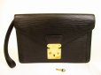 Photo1: LOUIS VUITTON Epi Leather Blacks Clutch Bag Sellier Dragonne #4899 (1)