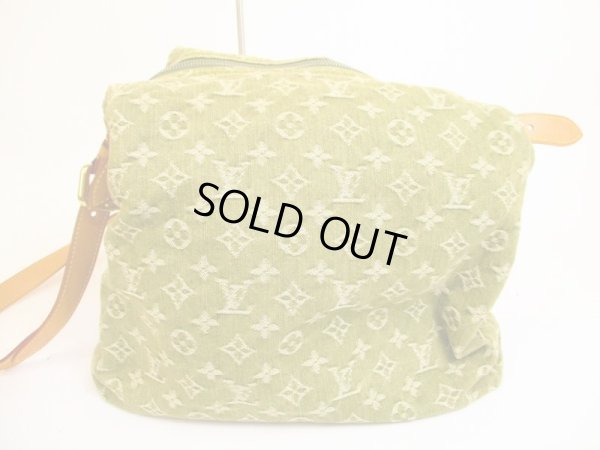 Photo2: LOUIS VUITTON Monogram Denim Khaki Shoulder Bag Baggy GM #4900