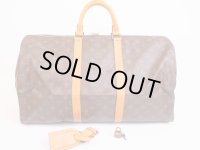 LOUIS VUITTON Monogram Leather Brown Duffle&Gym Bag Keepall 50 #4907