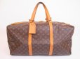 Photo1: LOUIS VUITTON Monogram Leather Brown Duffle&Gym Bag Sac Souple 55 #4908 (1)