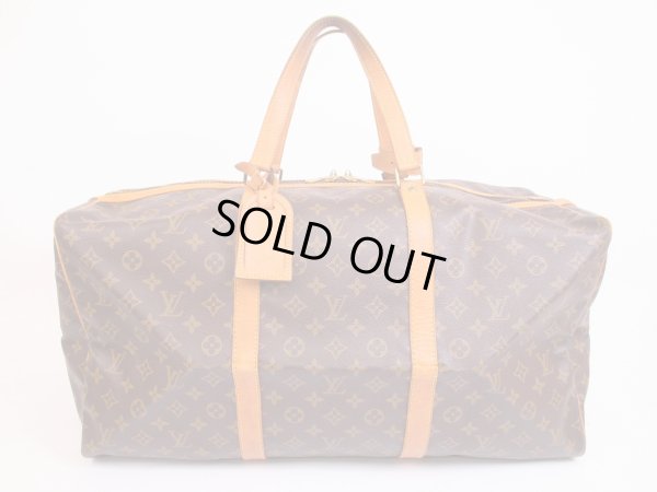 Photo1: LOUIS VUITTON Monogram Leather Brown Duffle&Gym Bag Sac Souple 55 #4908