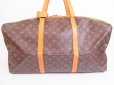 Photo2: LOUIS VUITTON Monogram Leather Brown Duffle&Gym Bag Sac Souple 55 #4908 (2)