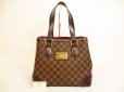 Photo1: LOUIS VUITTON Damier Leather Brown Tote Bag Purse Hampstead PM #4910 (1)