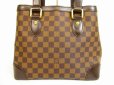 Photo2: LOUIS VUITTON Damier Leather Brown Tote Bag Purse Hampstead PM #4910 (2)