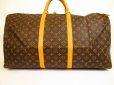 Photo2: LOUIS VUITTON Monogram Leather Brown Duffle&Gym Bag Keepall 60 #4915 (2)