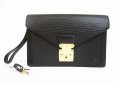 Photo1: LOUIS VUITTON Epi Leather Blacks Clutch Bag Sellier Dragonne #4918 (1)