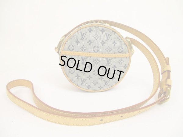 Photo1: LOUIS VUITTON Monogram Mini Canvas Blue Cross-body Bag Jeanne PM #4919