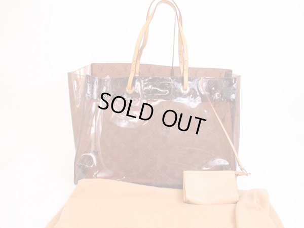 Photo1: LOUIS VUITTON Monogram Brown Vinyl Tote&Shoppers Bag Cabas Cruise #4921