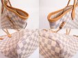 Photo6: LOUIS VUITTON Azur Leather White Tote&Shoppers Bag Neverfull MM #4923