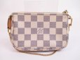 Photo1: LOUIS VUITTON Azur Leather White Chain Pouch Accessories Pouch #4933 (1)