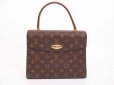 Photo1: LOUIS VUITTON Monogram Leather Brown Hand Bag Purse Malesherbes #4937 (1)