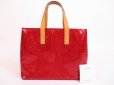 Photo1: LOUIS VUITTON Vernis Rouge Patent Leather Hand Bag Purse Reade PM #4940 (1)