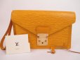 Photo1: LOUIS VUITTON Epi Leather Yellow Clutch Bag Sellier Dragonne #4941 (1)