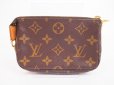 Photo2: LOUIS VUITTON Monogram Leather Brown T&B Accessories Chain Pouch #4943 (2)