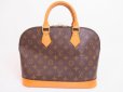 Photo1: LOUIS VUITTON Monogram Leather Brown Hand Bag Purse Alma #4956 (1)