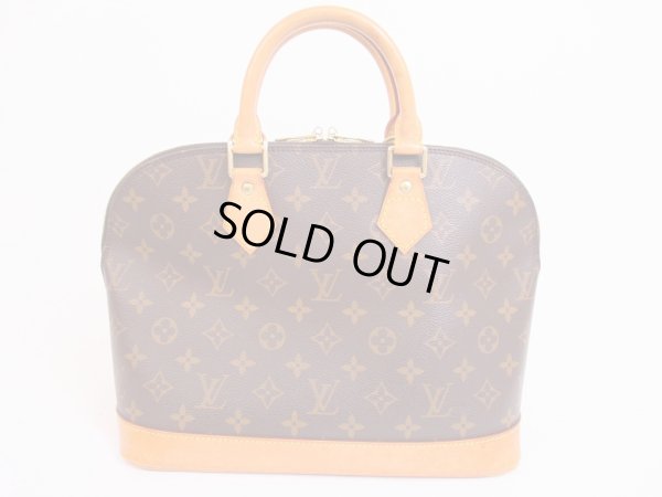 Photo1: LOUIS VUITTON Monogram Leather Brown Hand Bag Purse Alma #4956