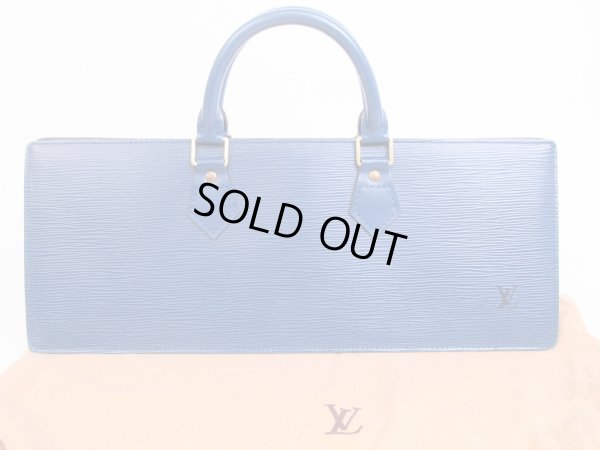 Photo1: LOUIS VUITTON Epi Leather Blue Hand Bag Purse Sac Triangle #4967