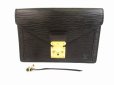 Photo1: LOUIS VUITTON Epi Leather Blacks Clutch Bag Sellier Dragonne #4983 (1)