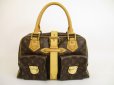 Photo1: LOUIS VUITTON Monogram Leather Brown Hand Bag Purse Manhattan GM #5003 (1)