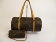 Photo1: LOUIS VUITTON Monogram Leather Brown Hand Bag Papillon 30 w/Pouch #5005 (1)