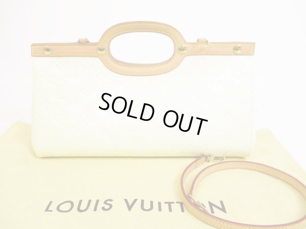 Photo1: LOUIS VUITTON Vernis Patent Leather Ivory Hand Bag Roxbury Drive 2Way #5016